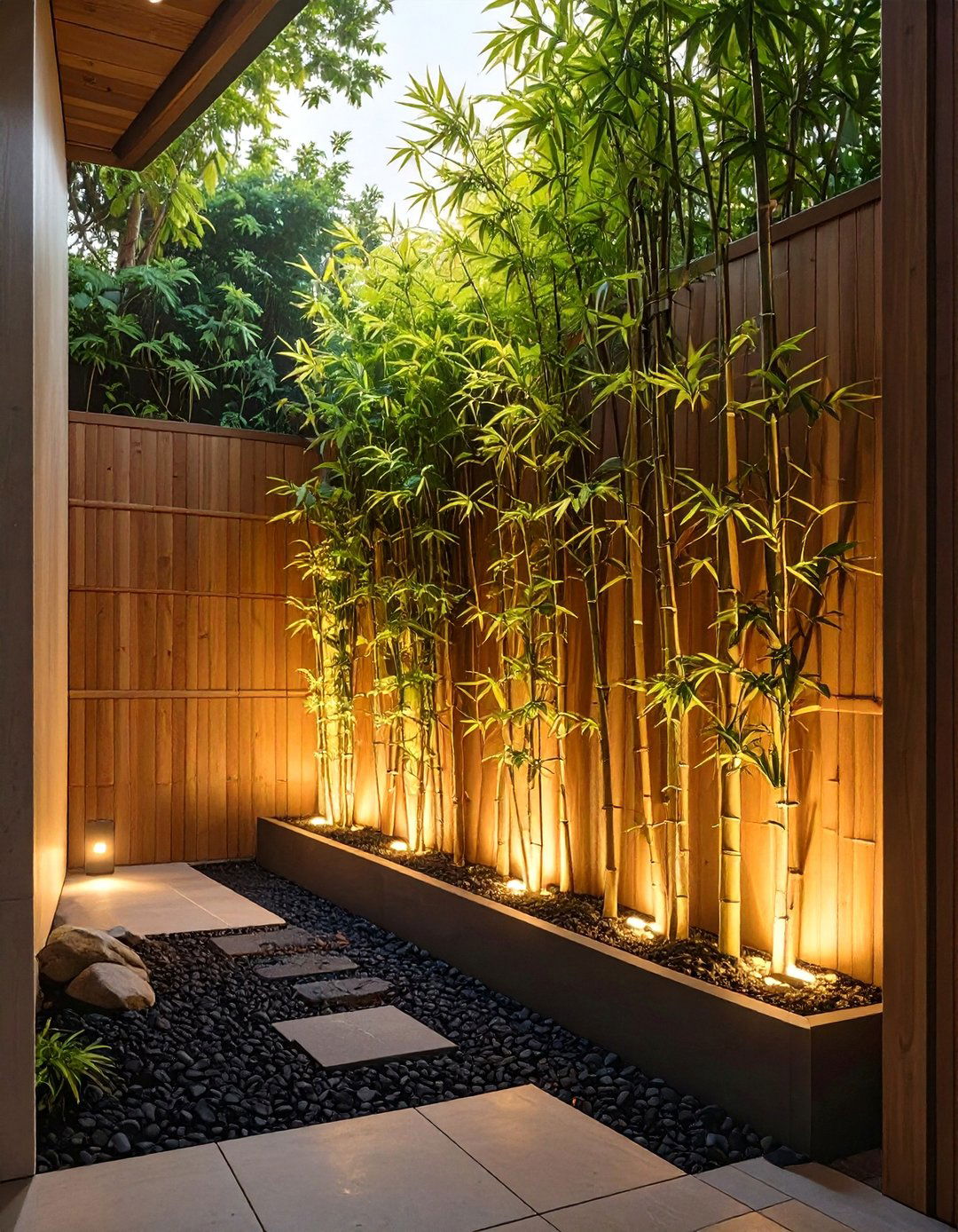 The Modern Bamboo Privacy Screen - 30 along fence simple backyard landscaping ideas