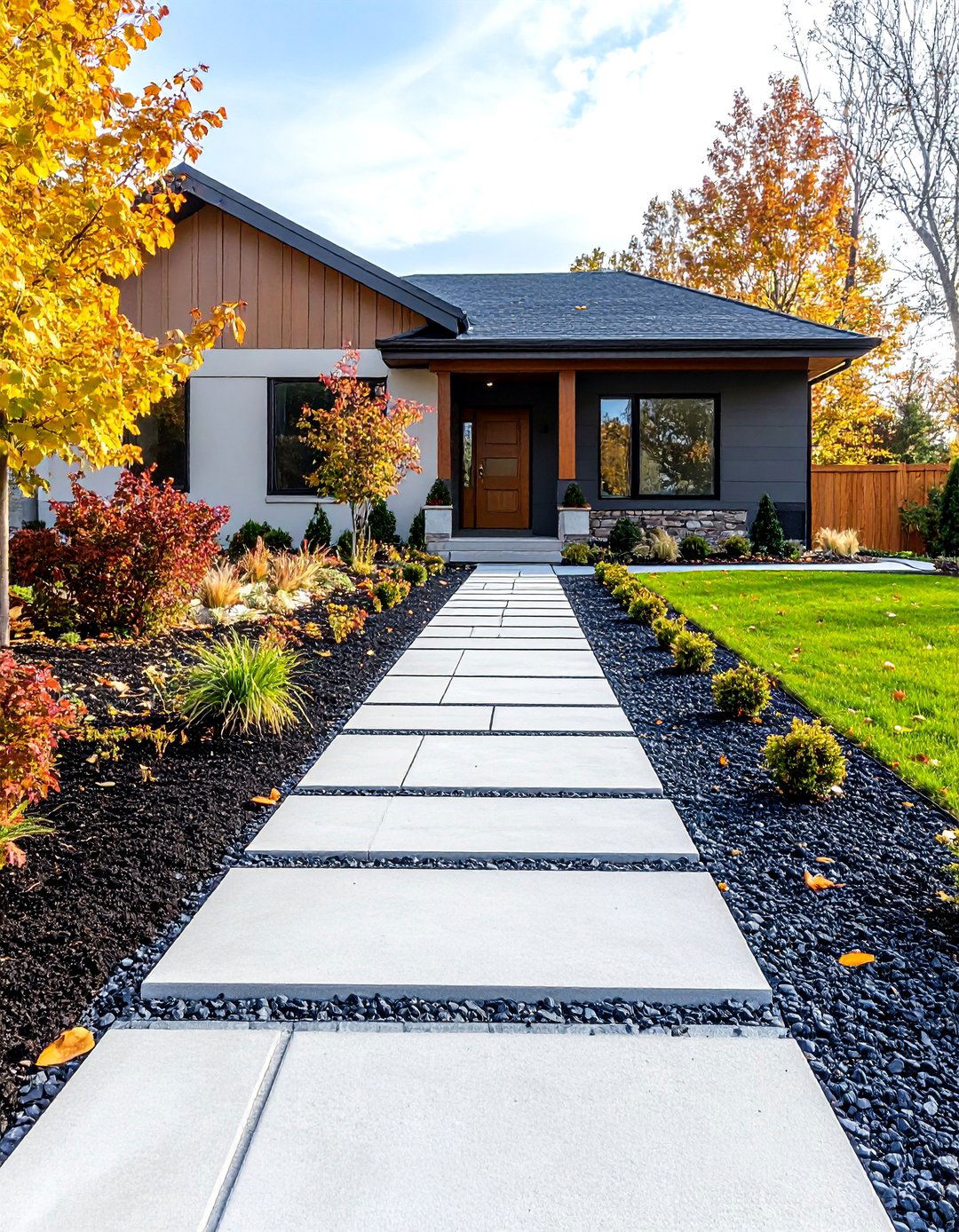 The Modern Concrete Paver Walkway - 30 front walkway landscaping ideas