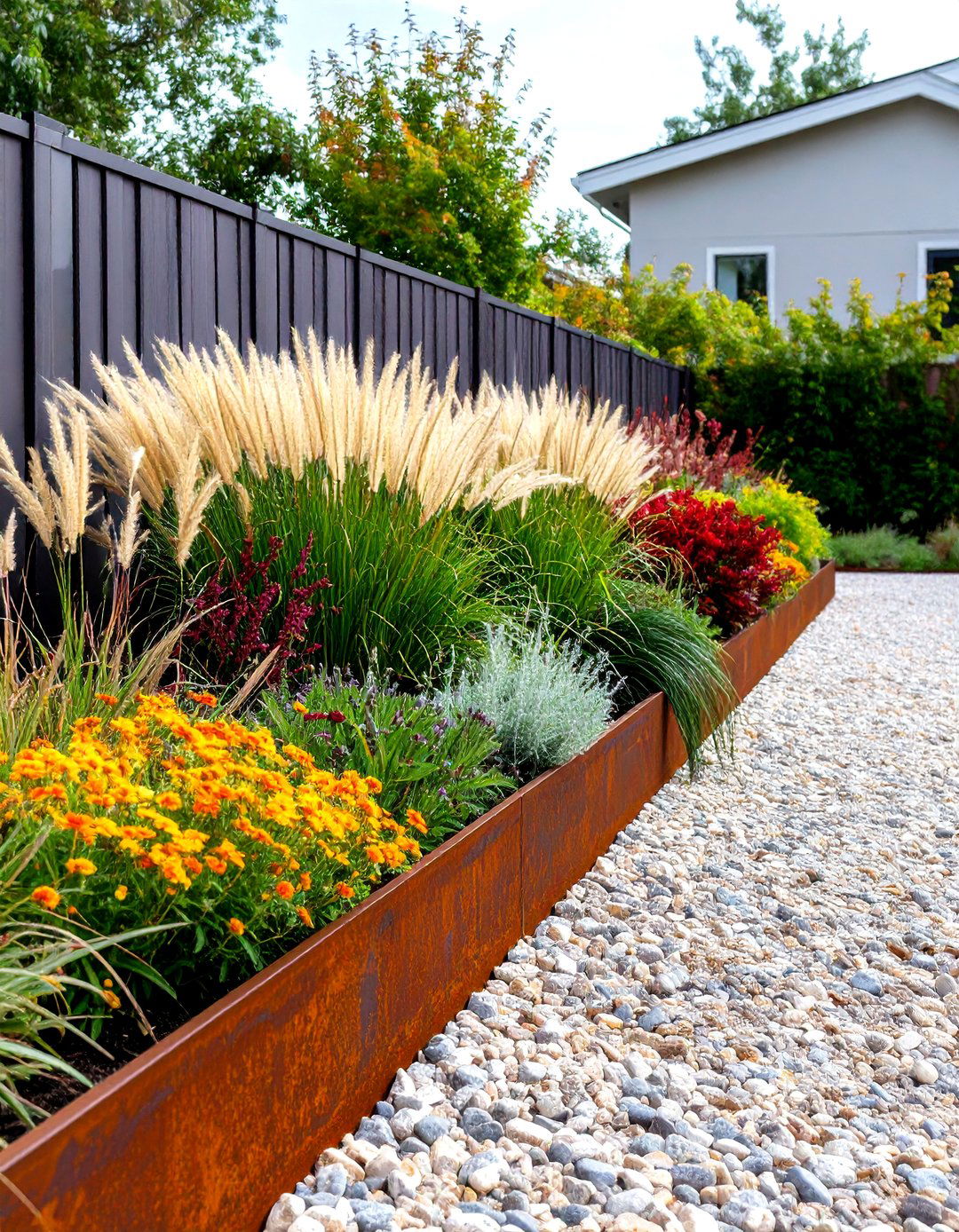 The Modern Corten Steel Garden Border - 30 garden border ideas