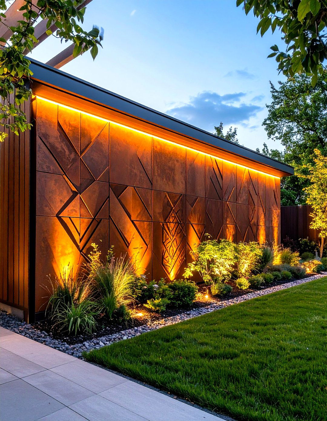 The Modern Corten Steel Garden Wall - 30 garden wall ideas