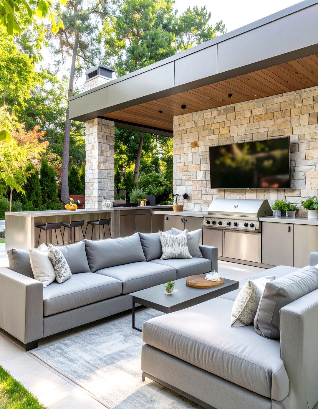 The Modern Entertainment Zone - 30 backyard oasis ideas