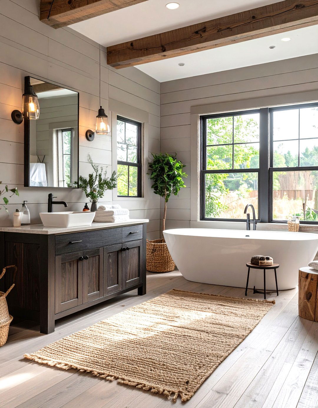 The Modern Farmhouse Earthy Bathroom - 30 earthy bathroom ideas