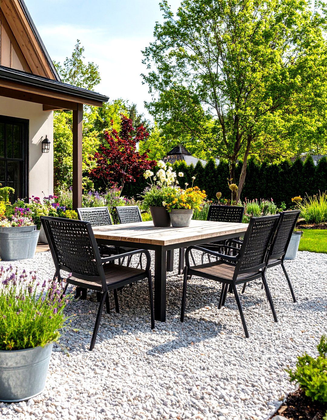 The Modern Farmhouse Gravel Patio - 30 gravel backyard ideas