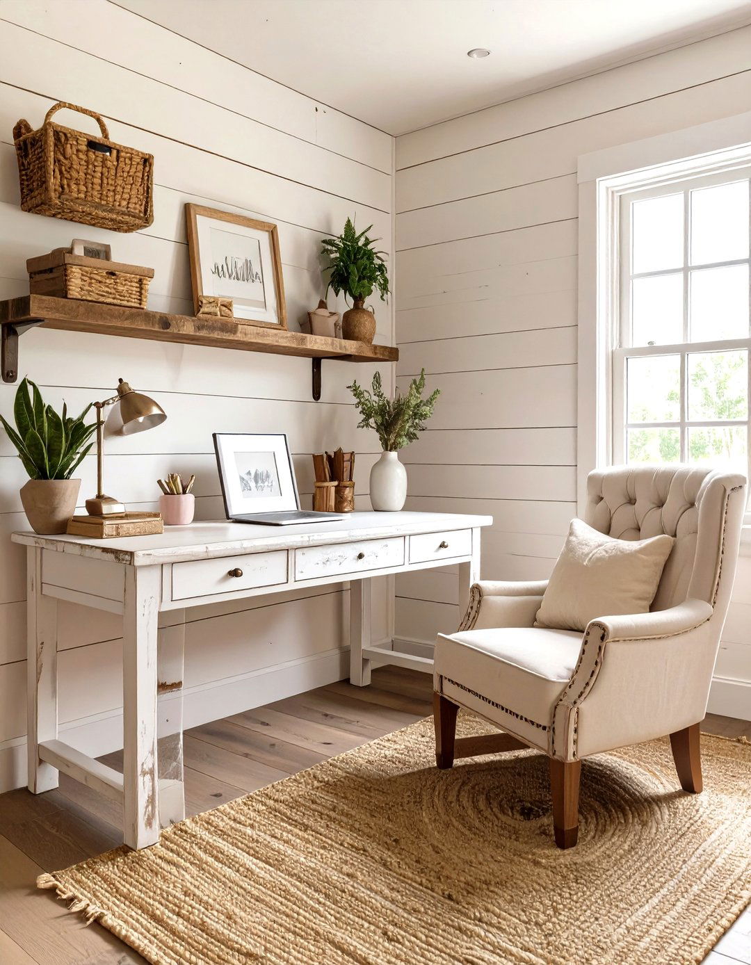 The Modern Farmhouse Office - 30 office set up ideas