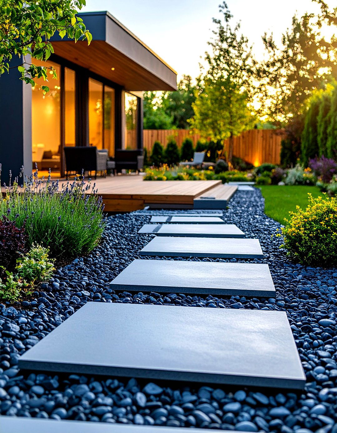 The Modern Floating Concrete Garden Pathway - 30 garden pathway ideas