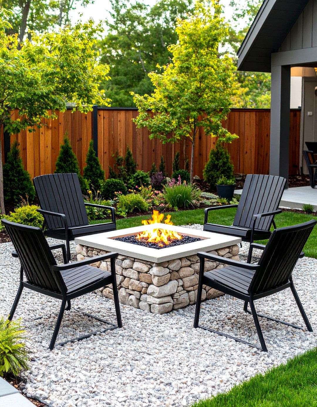 The Modern Gabion Wall Fire Pit - 30 fire pit ideas for backyard