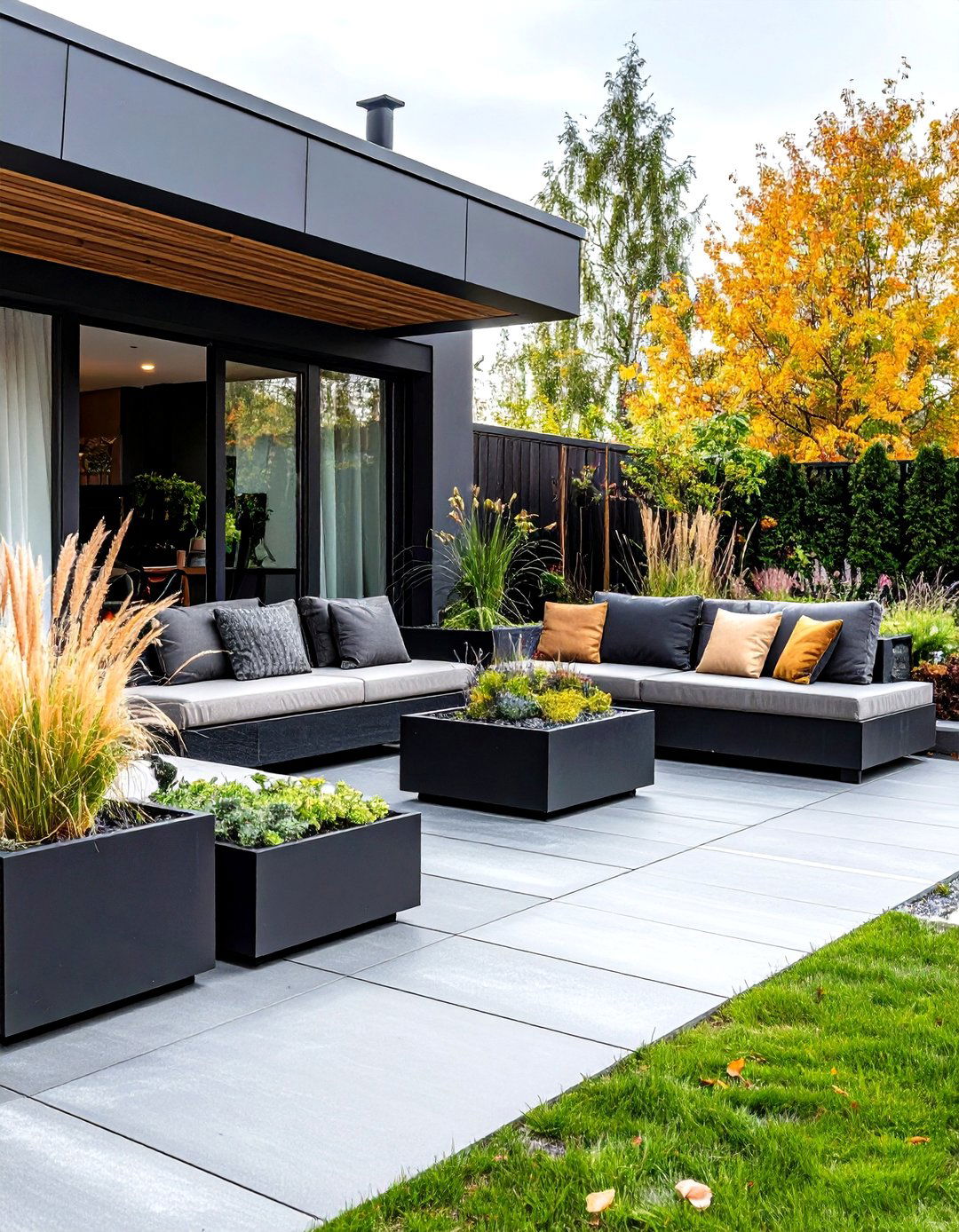 The Modern Geometric Patio - 30 easy landscaping ideas