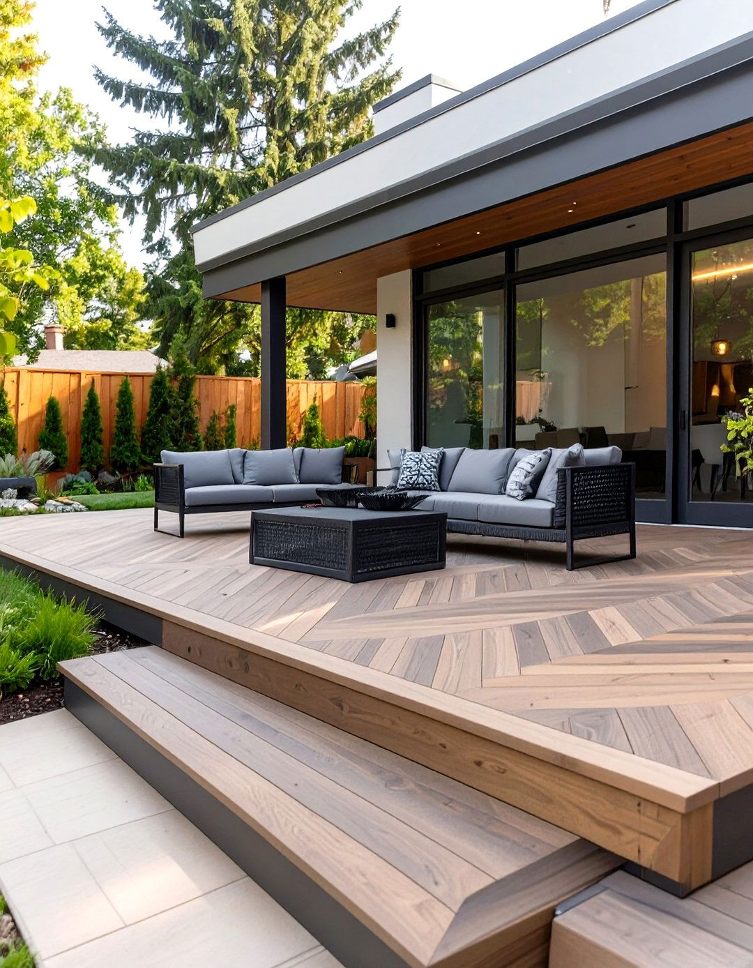 The Modern Geometric Pattern Low Deck - 30 low deck ideas
