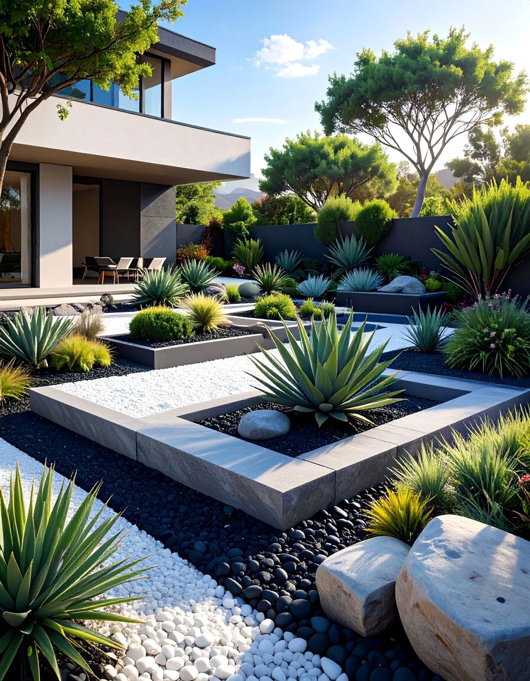 The Modern Geometric Rock Garden - 30 ai rock garden design ideas