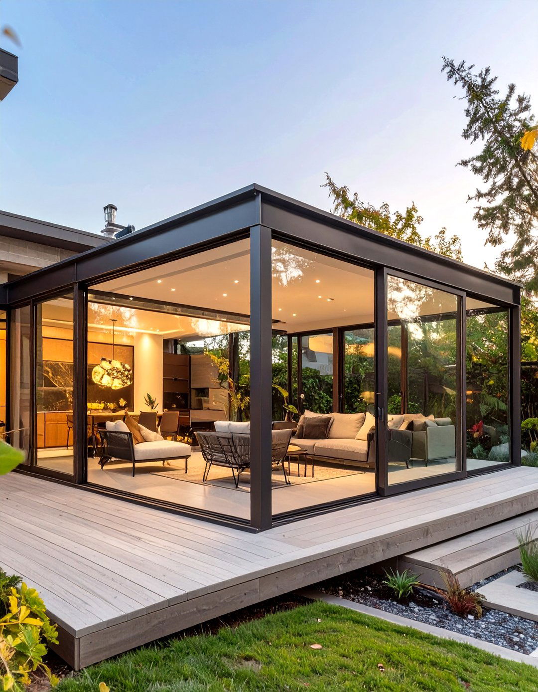 The Modern Glass Box Extension - 30 covered patio extension ideas