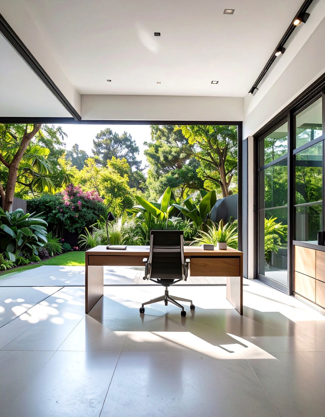 The Modern Glass Wall Garage Office - 30 garage office ideas