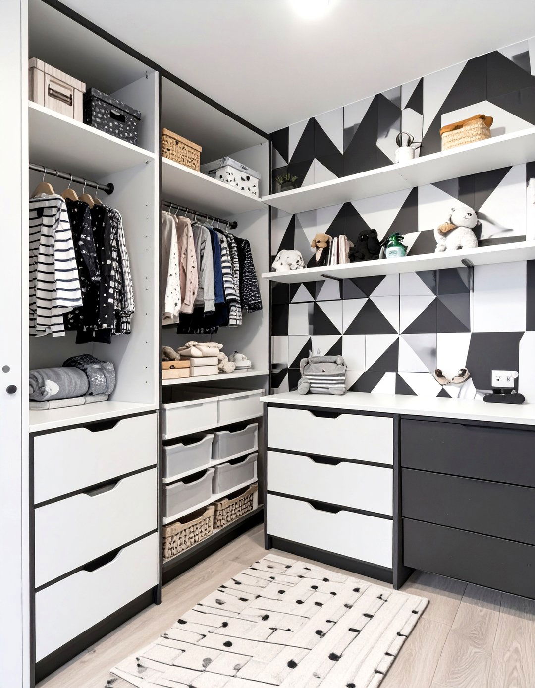 The Modern Graphic Print Kids Closet - 30 kids closet ideas