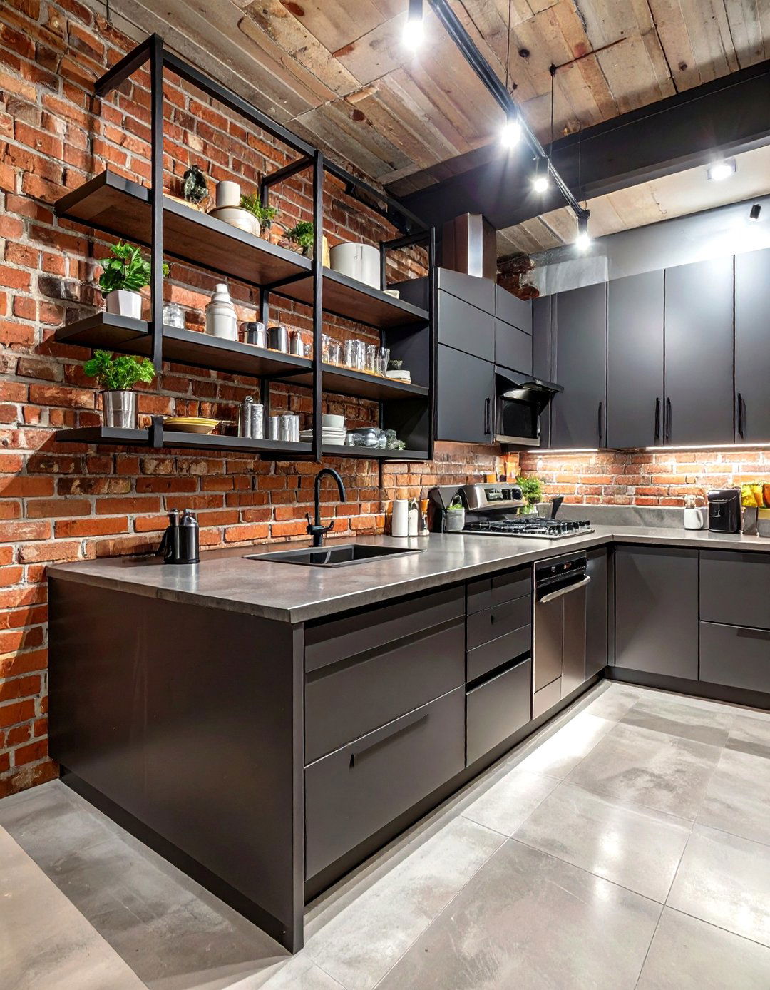 The Modern Industrial Basement Kitchenette - 30 basement kitchenette ideas