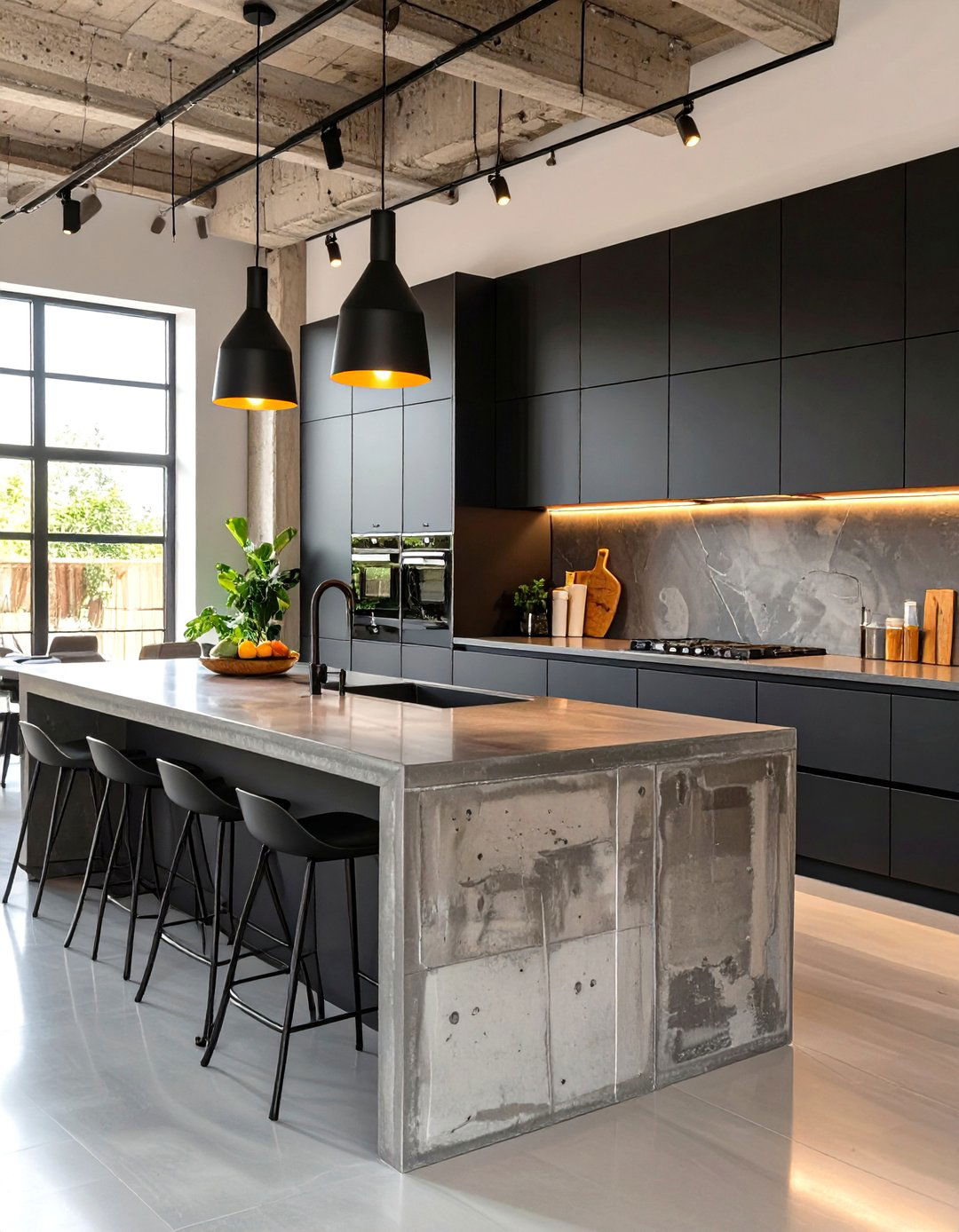 The Modern Industrial Kitchen with a Waterfall Island - 30 industrial home design ideas