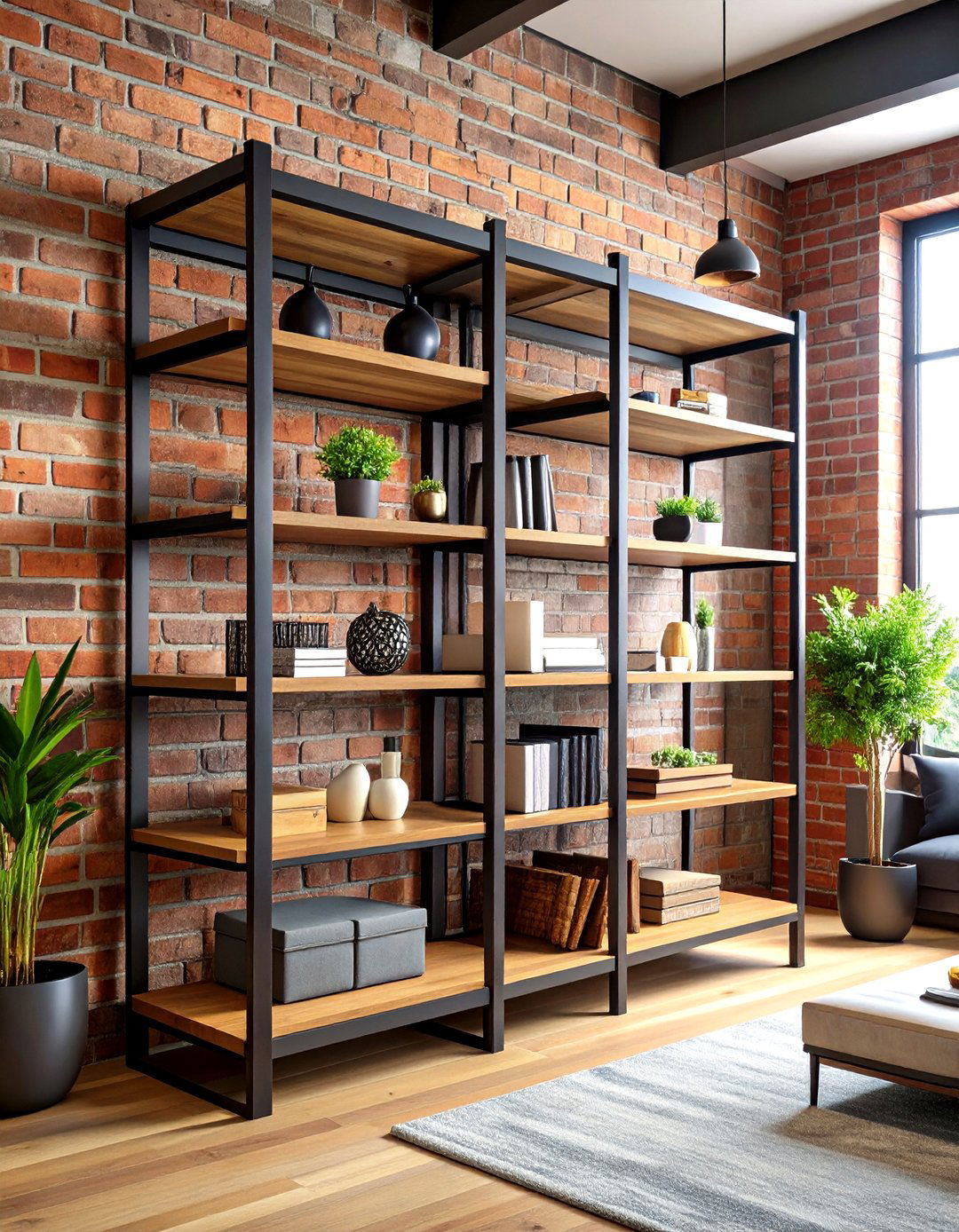 The Modern Industrial Open Pipe Shelving Unit - 30 living room storage ideas