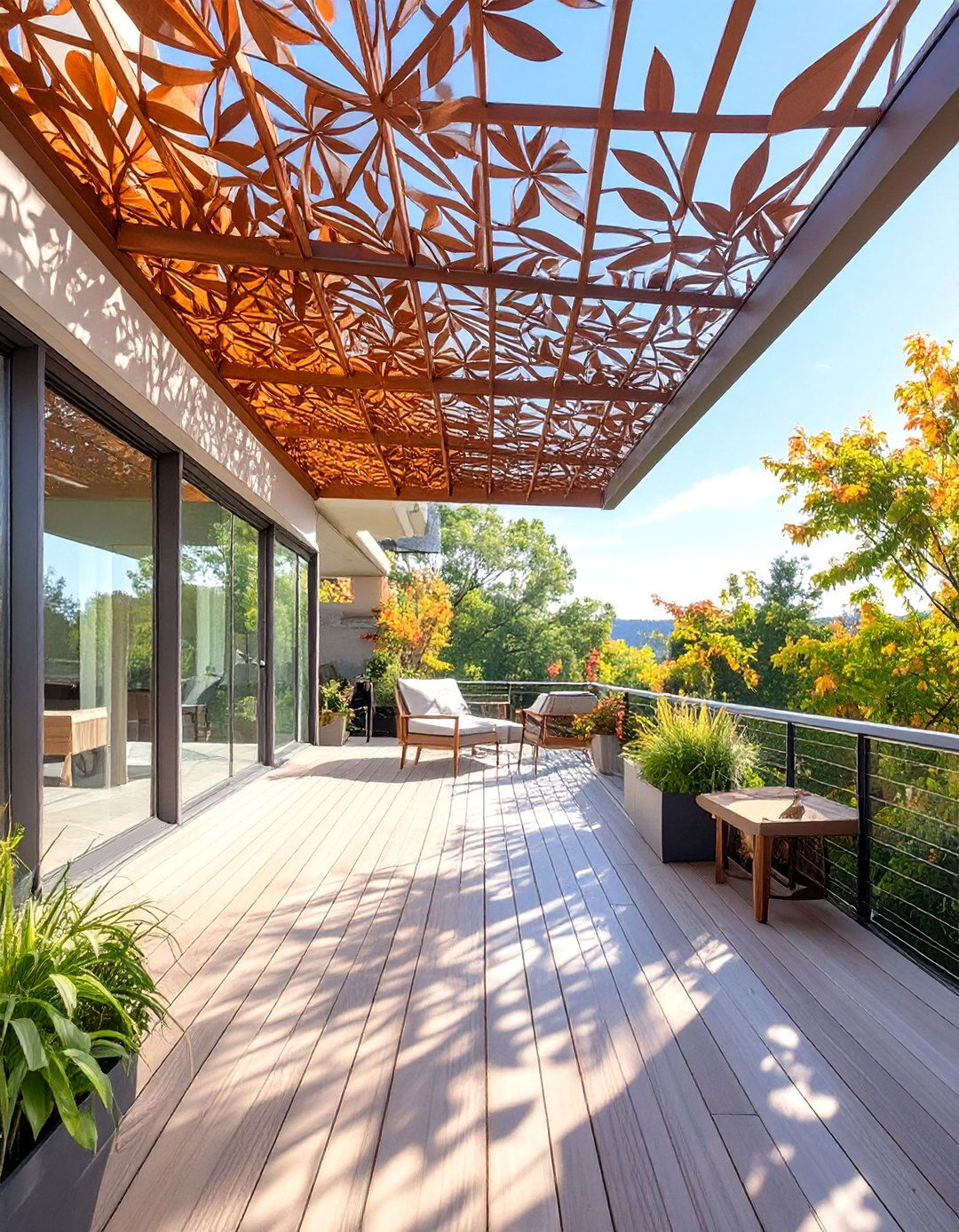 The Modern Laser Cut Screen Panel Deck - 30 deck shade ideas