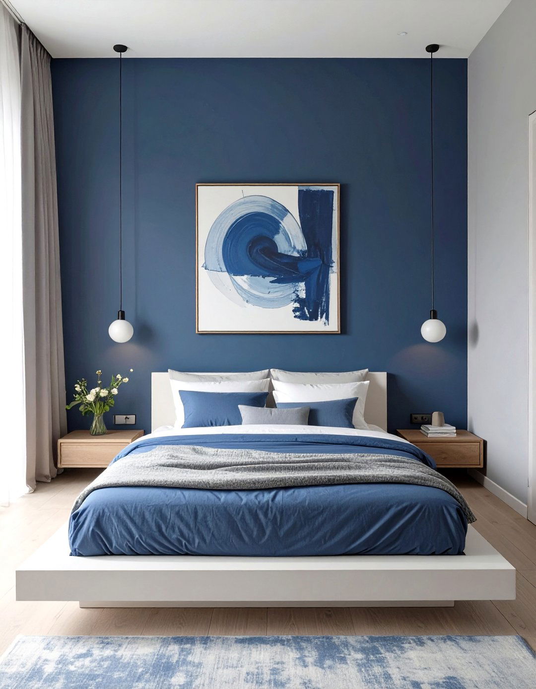 The Modern Minimalist Blue Bedroom - 30 dark blue bedroom ideas