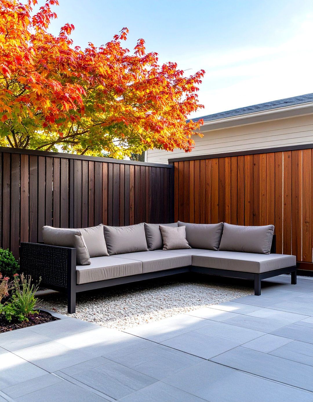 The Modern Minimalist Courtyard - 30 front yard privacy ideas