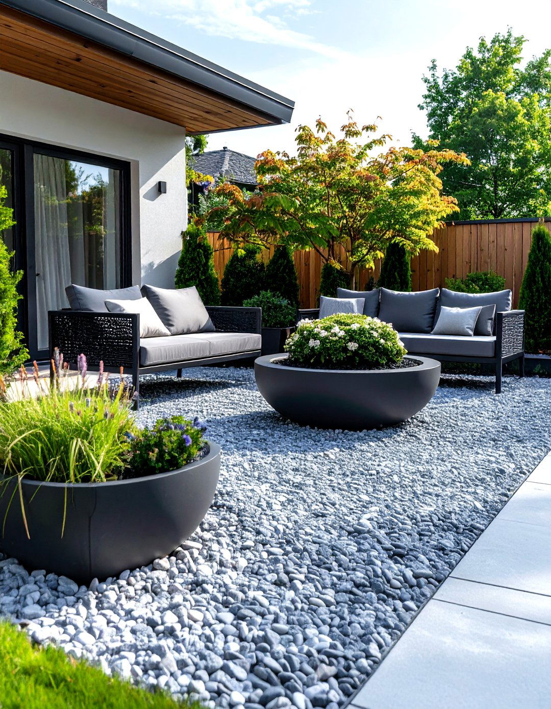 The Modern Minimalist Gravel Courtyard - 30 gravel backyard ideas