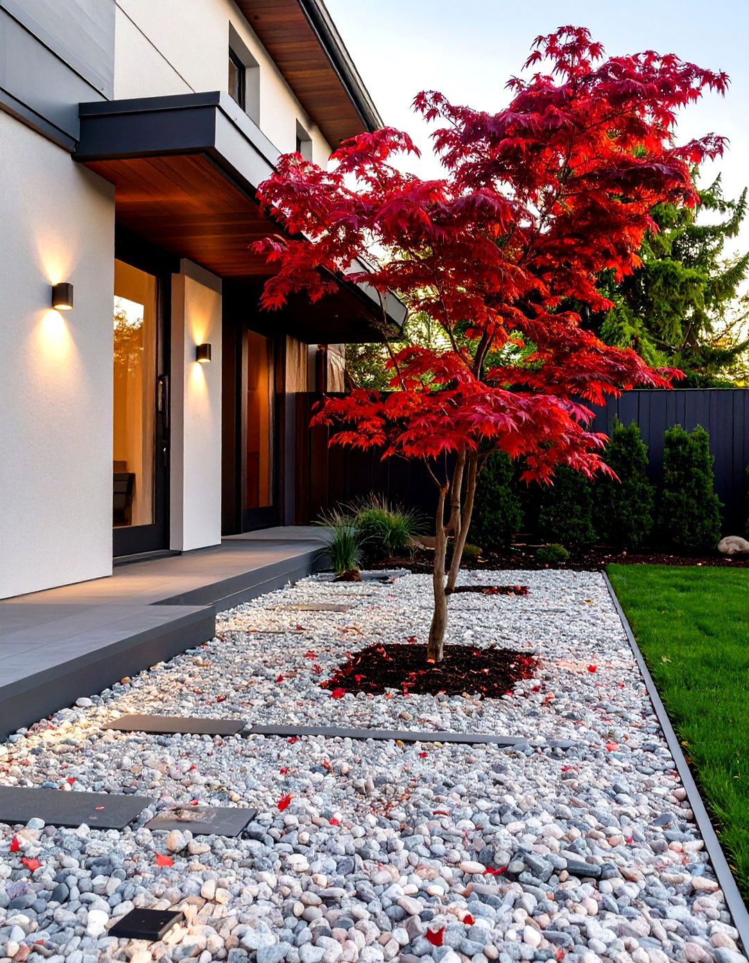 The Modern Minimalist Gravel Garden - 30 curb appeal front yard landscaping ideas on a budget