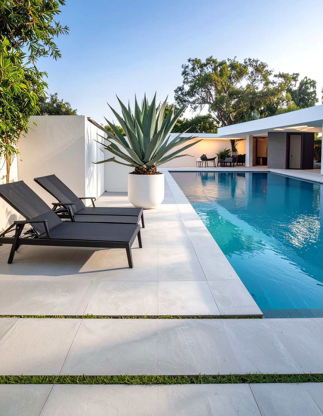 The Modern Minimalist Hardscape Pool Landscape - 30 low maintenance pool landscape design ideas