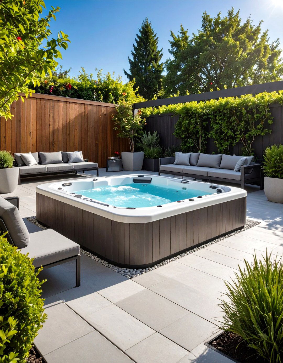 The Modern Minimalist Hot Tub Patio - 30 hot tub patio ideas
