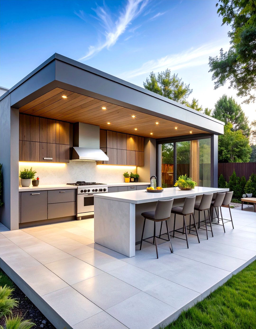 The Modern Minimalist Outdoor Kitchen - 30 diy outdoor kitchen ideas
