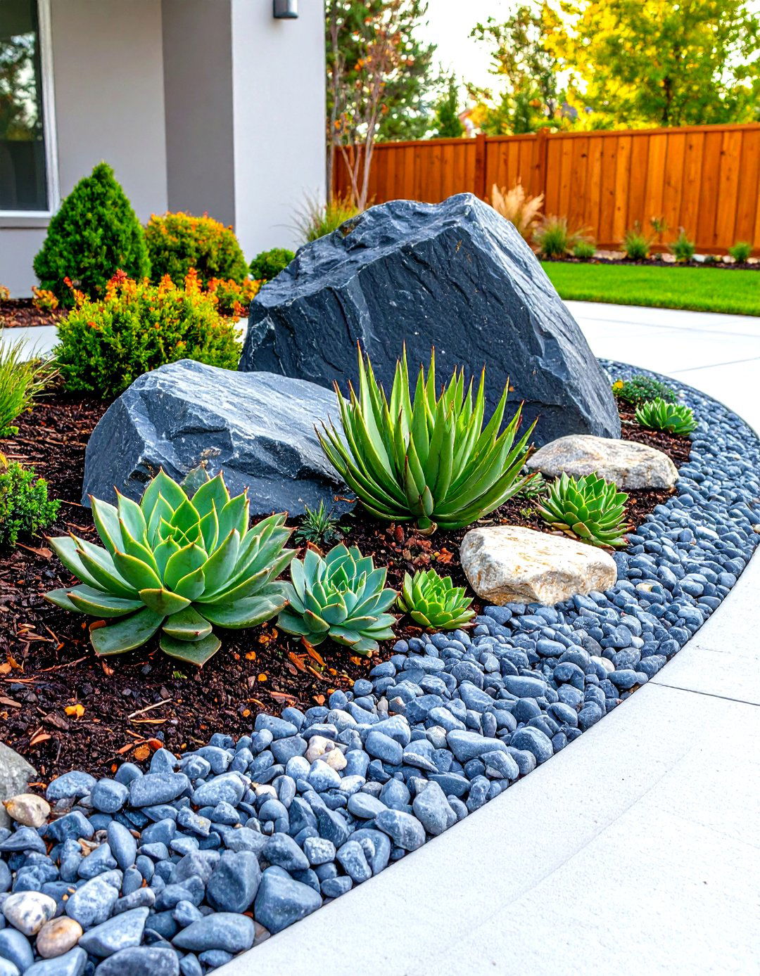 The Modern Minimalist Rock Garden - 30 driveway border landscaping ideas