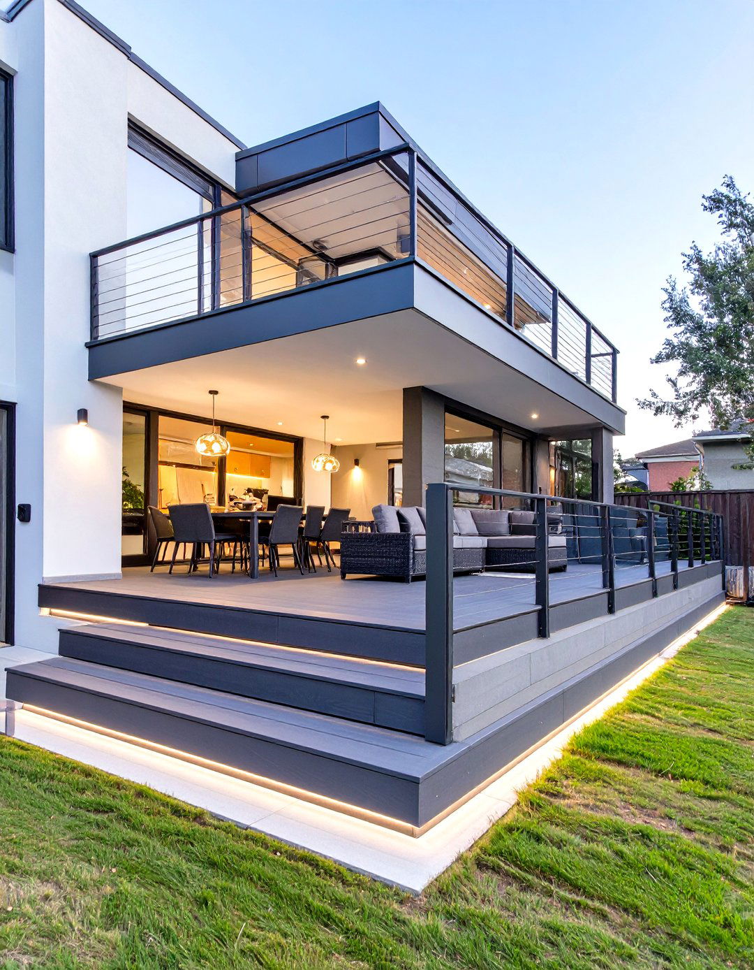 The Modern Minimalist Two Tier Deck - 30 multi level deck ideas