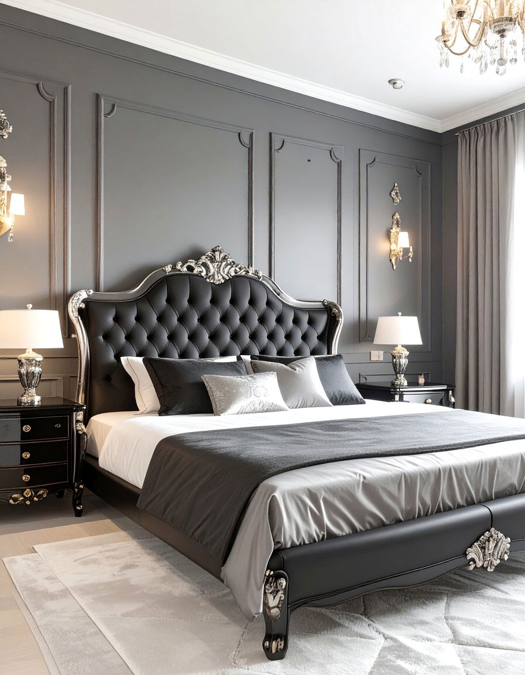 The Modern Noir Baroque Bedroom - 30 baroque interior design ideas
