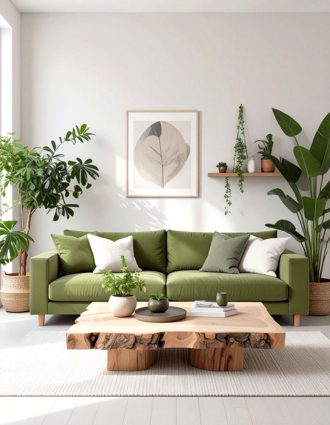 The Modern Organic Living Room - 30 olive green sofa living room ideas