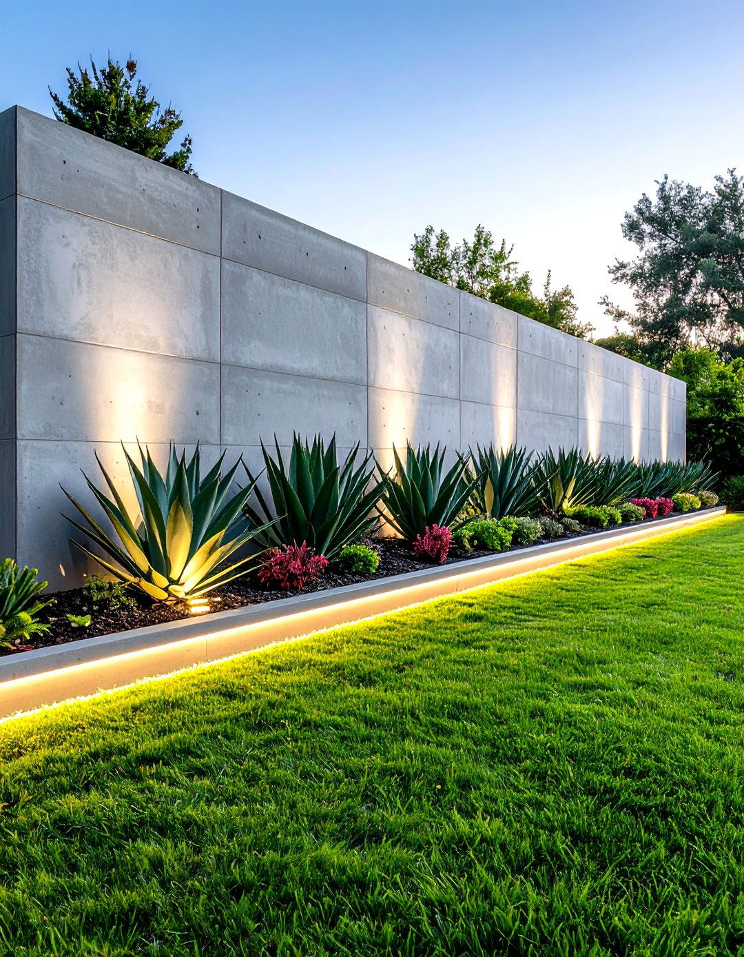 The Modern Poured Concrete Garden Wall - 30 garden retaining wall ideas