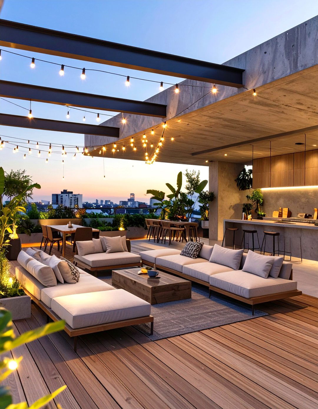 The Modern Rooftop Terrace with an Outdoor Kitchen - 30 modern mexican interior design ideas