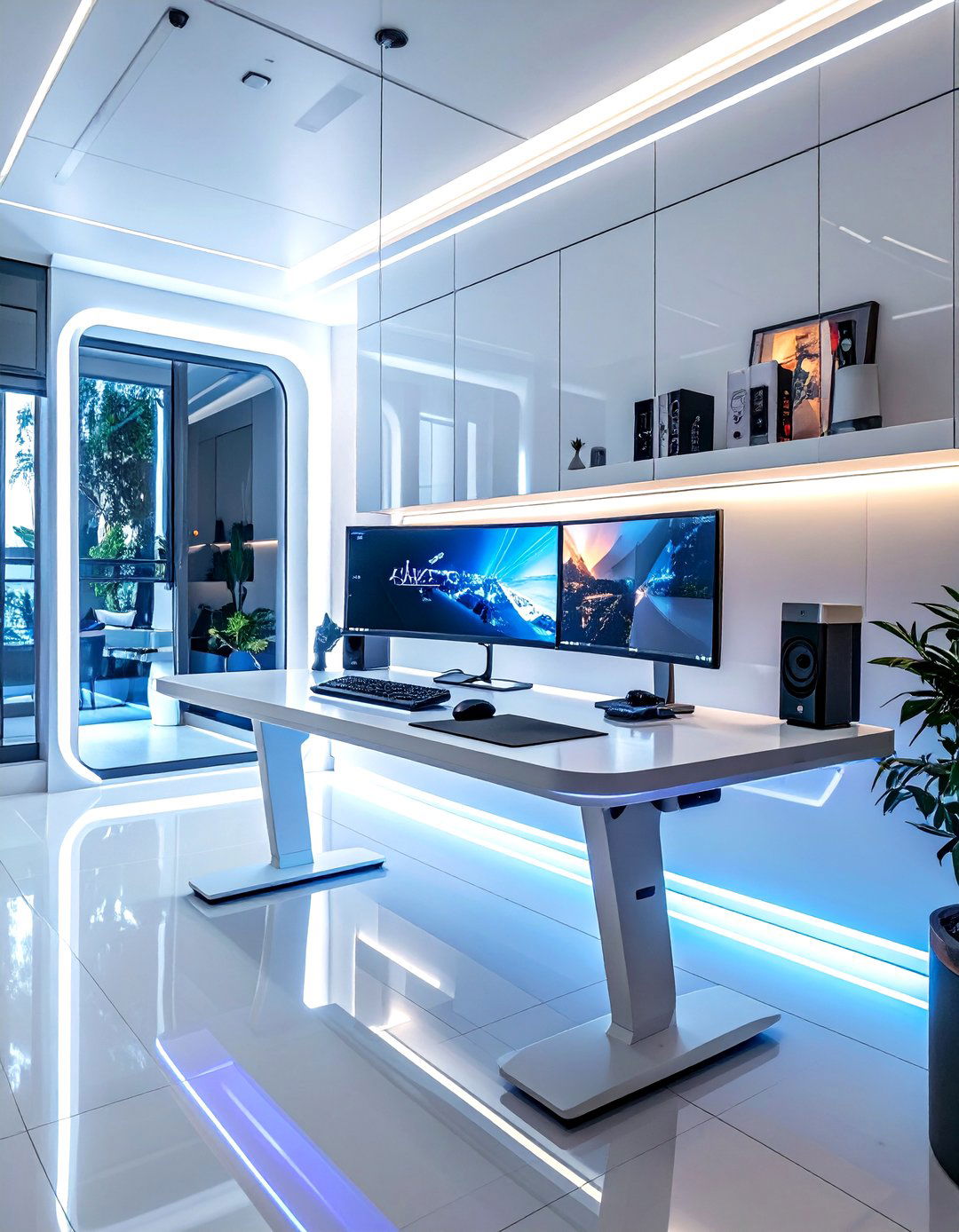 The Modern Tech Forward Office Desk - 30 office desk decoration ideas