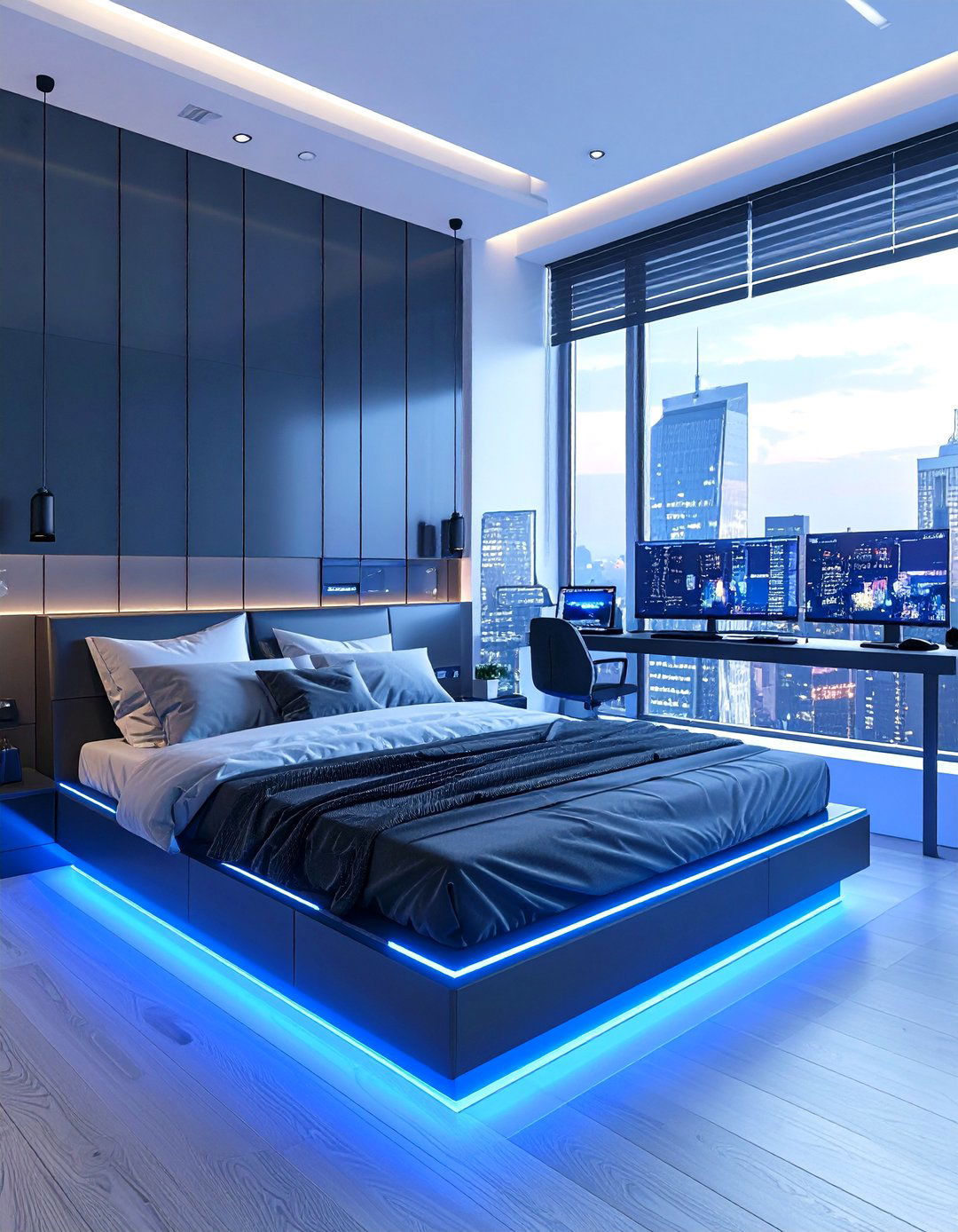 The Modern Tech Hub Bedroom - 30 guy bedroom ideas