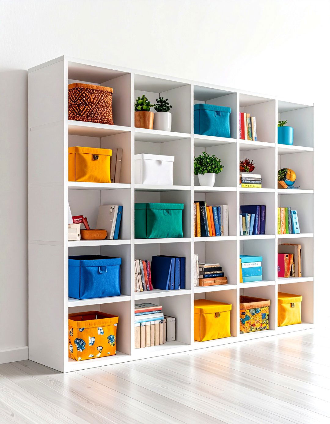 The Modular Cube Shelving Wall - 30 dorm storage ideas