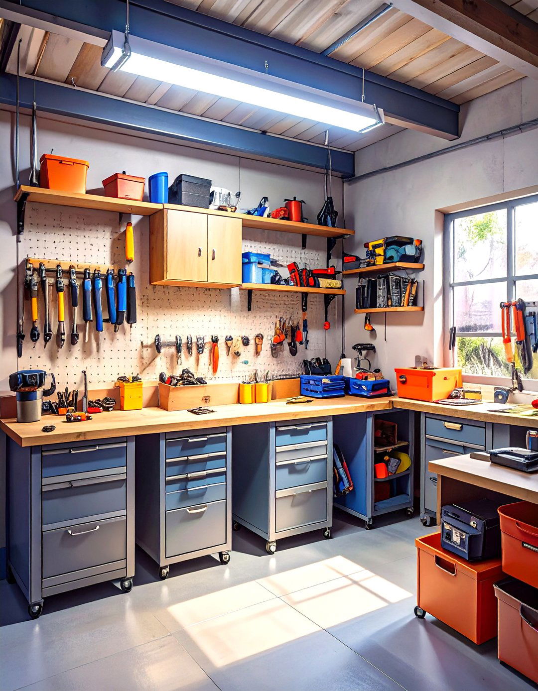 The Modular Grid Garage Workbench System - 30 garage work bench ideas