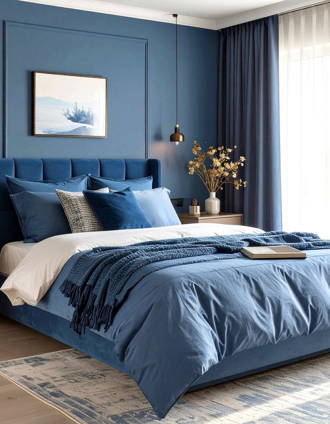 The Monochromatic Blue Guest Bedroom - 30 modern guest bedroom ideas