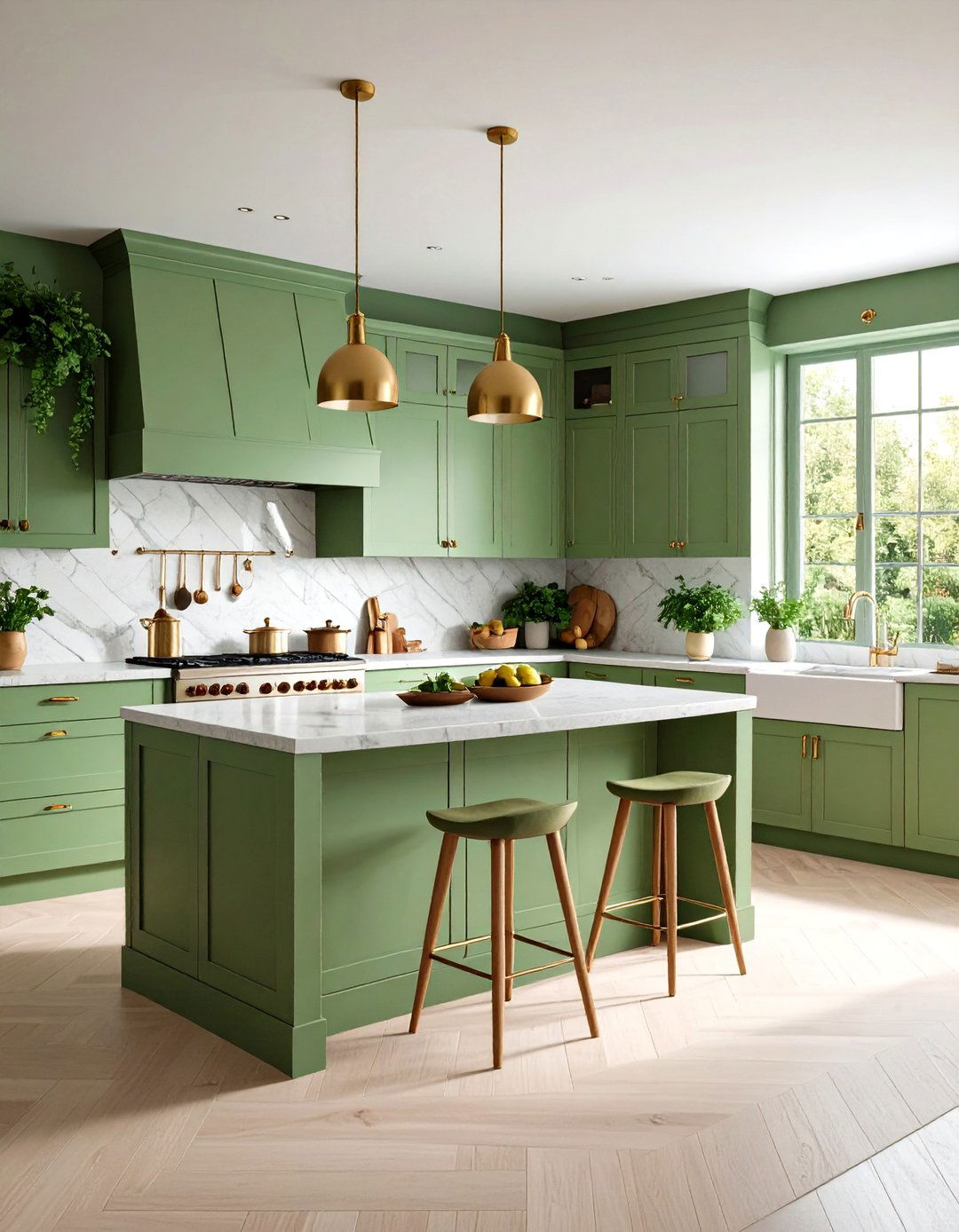 The Monochromatic Color Drenched Kitchen - 30 kitchen improvement ideas miprenovate