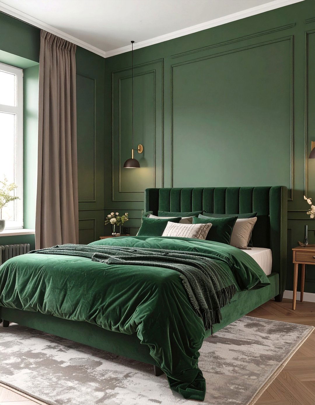 The Monochromatic Dark Green Bedroom - 30 dark green bedroom ideas