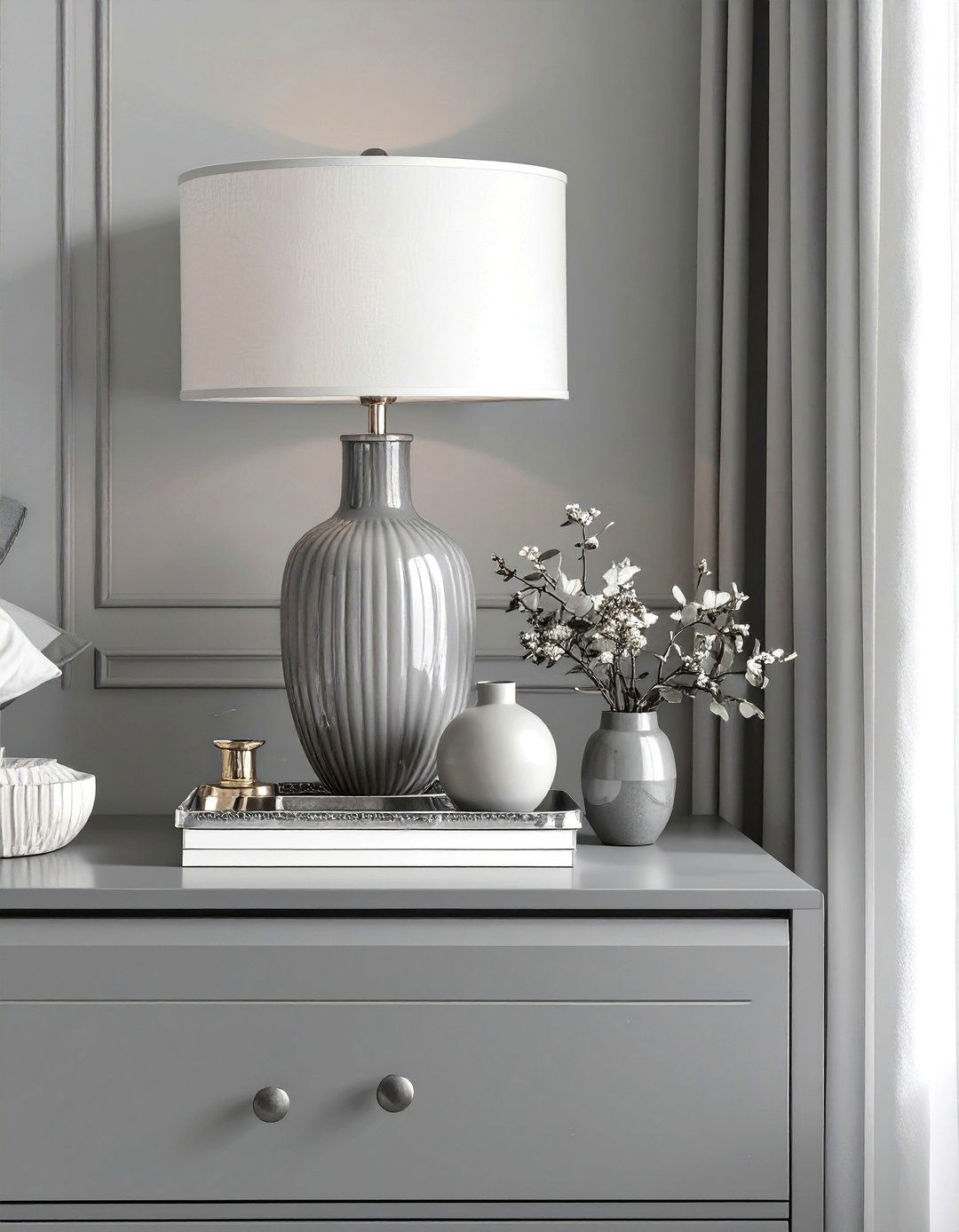 The Monochromatic Dresser Scheme - 30 bedroom dresser top decor ideas