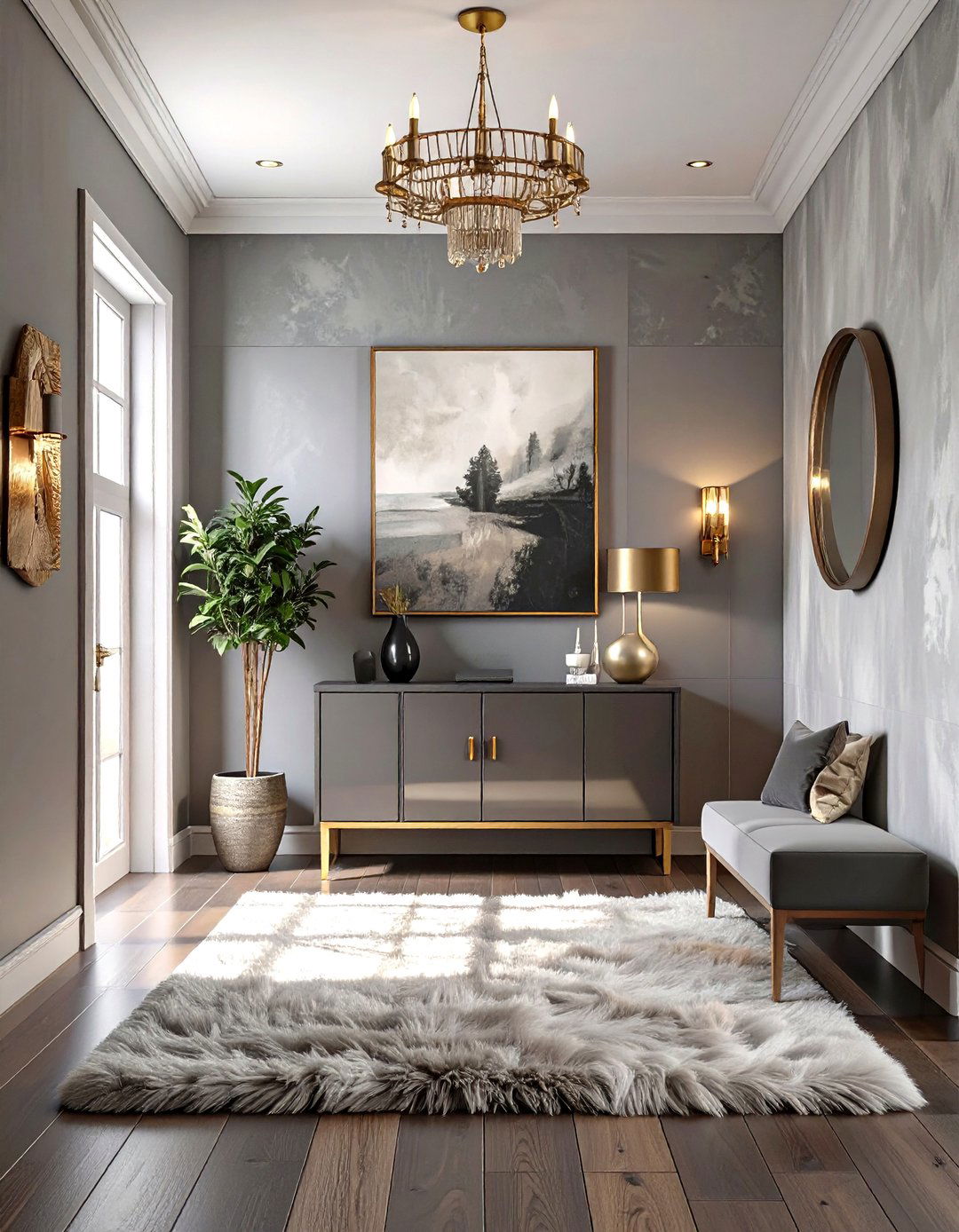 The Monochromatic Entryway - 30 how to design a stylish entryway ideas
