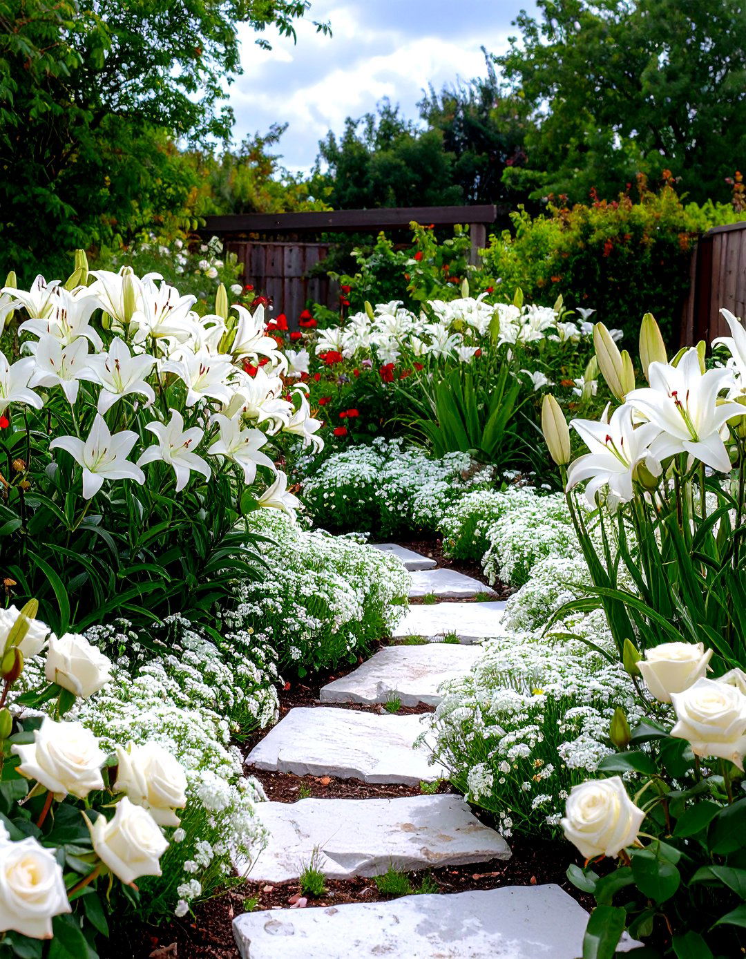The Monochromatic Flower Garden Bed - 30 garden beds ideas