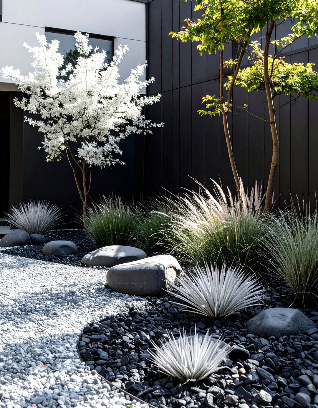 The Monochromatic Gravel Design - 30 gravel garden ideas