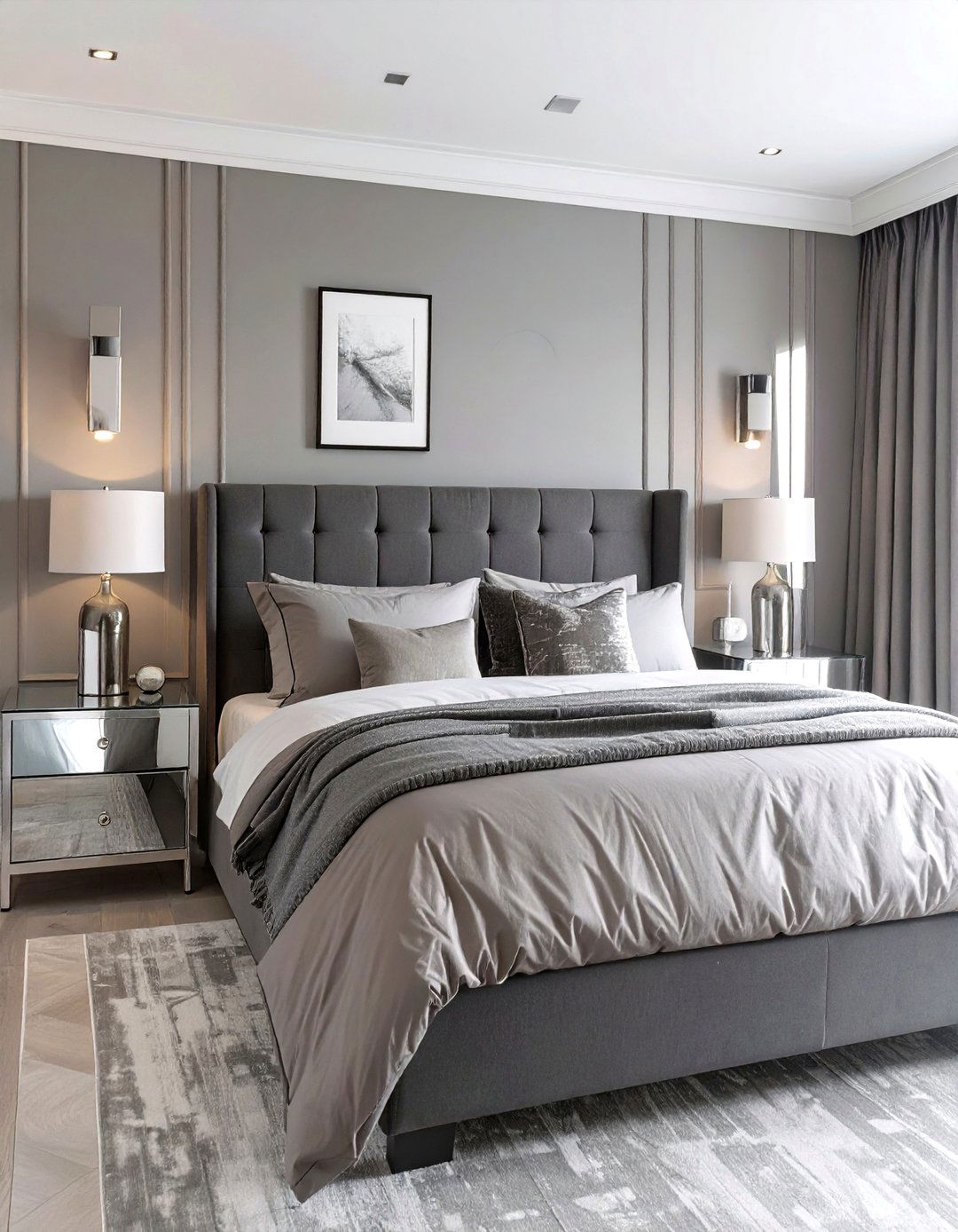 The Monochromatic Gray Bedroom - 30 cozy neutral bedroom ideas