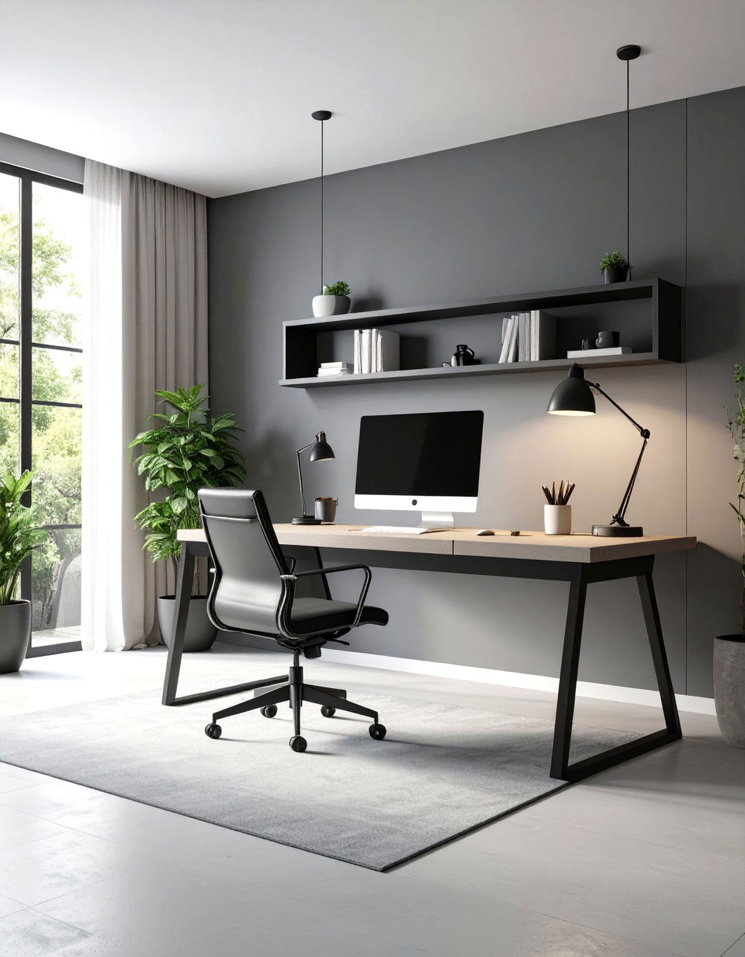 The Monochromatic Harmony Living Room Office - 30 living room office ideas