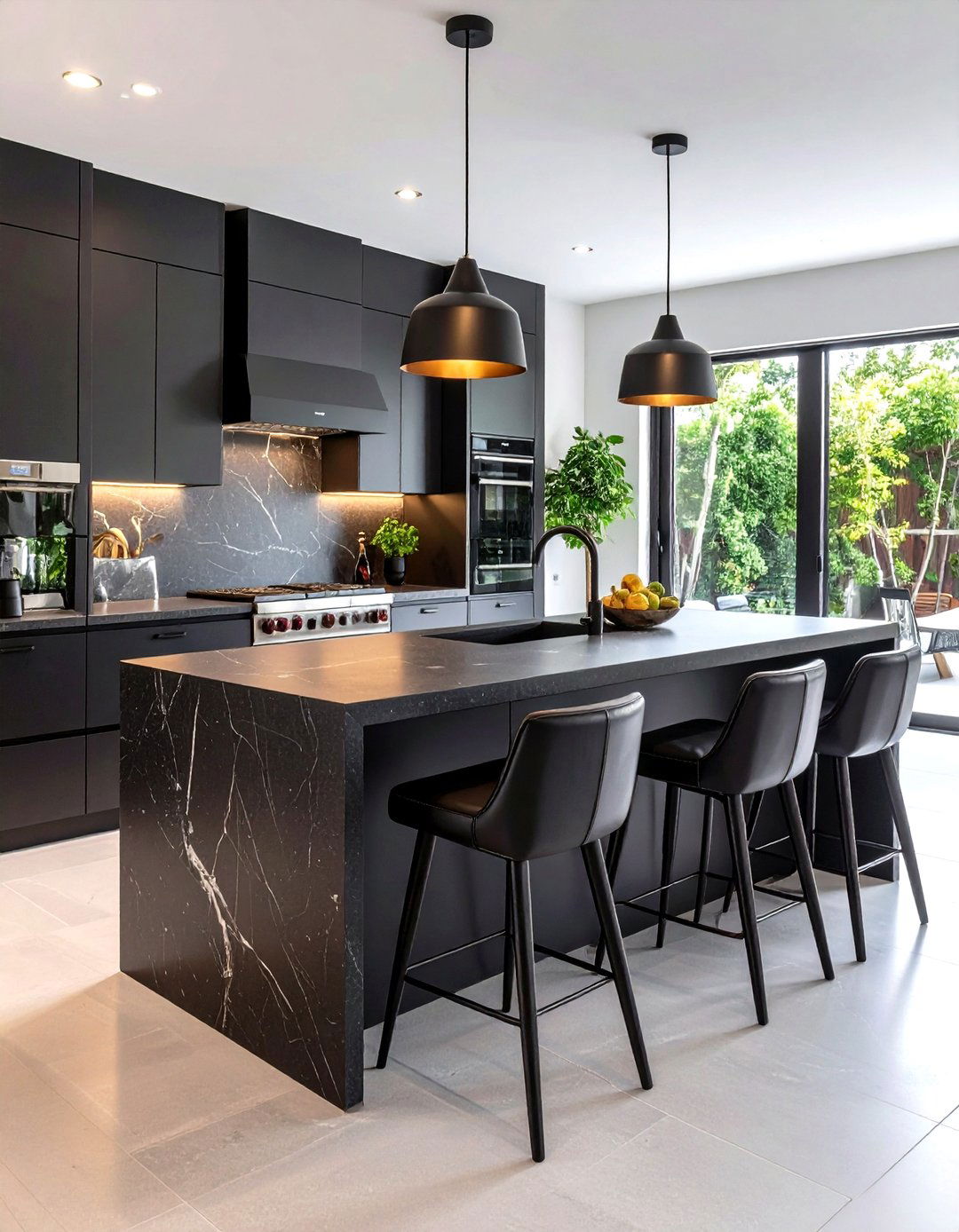 The Monochromatic Kitchen Island Scheme - 30 kitchen layout ideas with island