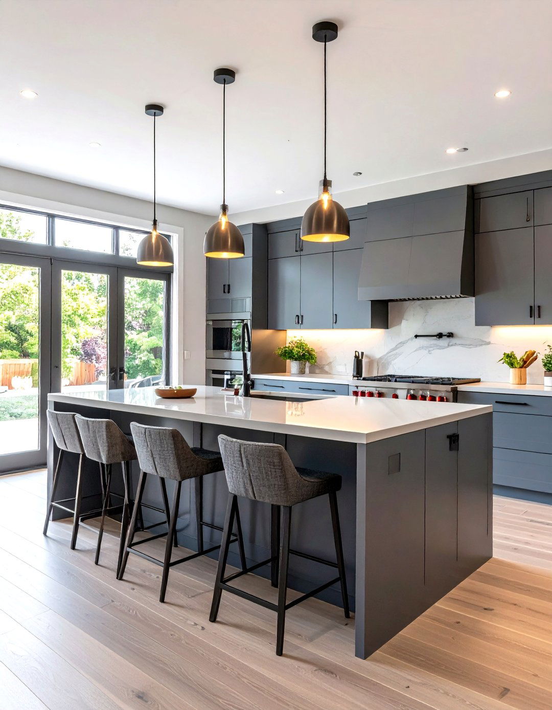 The Monochromatic Kitchen Island - 30 kitchen island decorating ideas