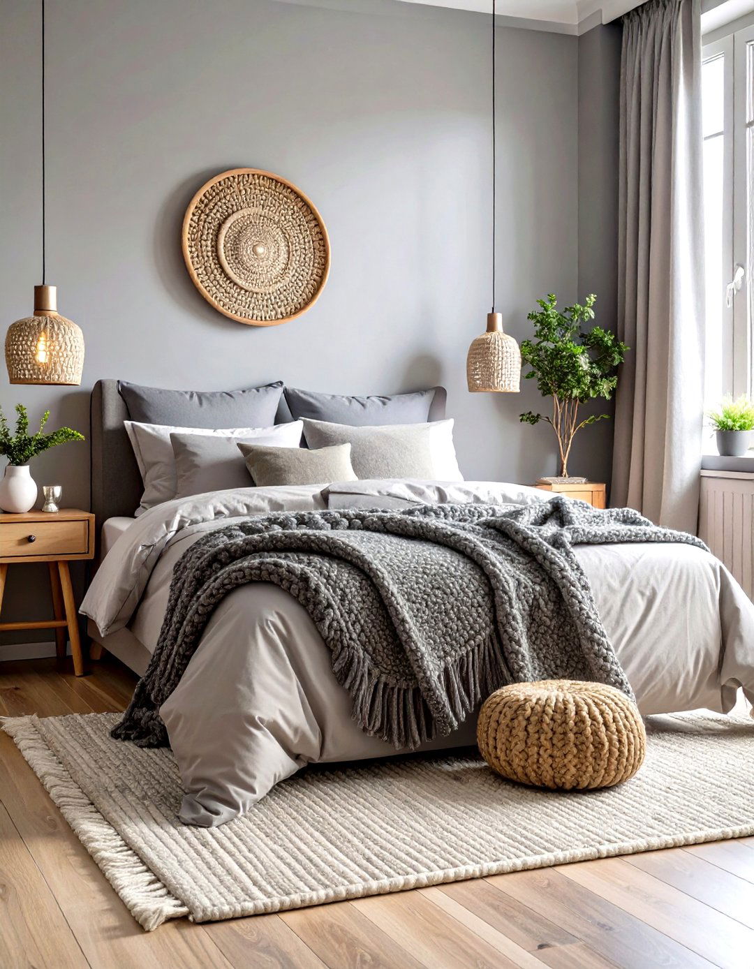 The Monochromatic Layered Grey Bedroom - 30 grey bedroom ideas