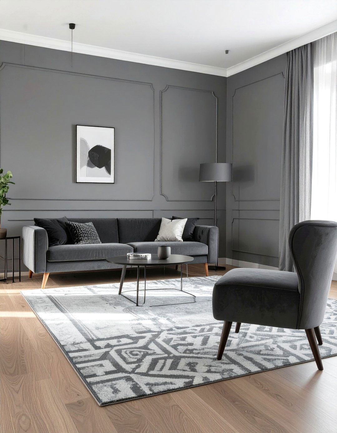The Monochromatic Layered Grey Living Room - 30 cosy grey living room ideas